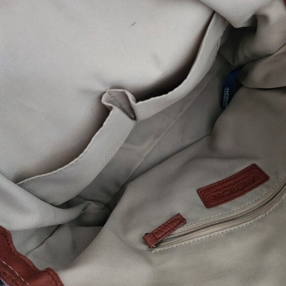 American Leather Co Brown Leather Handbag Purse 14" x 10" - Picture 8 of 9